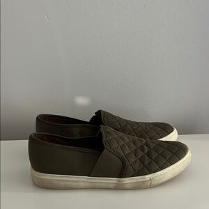 Steve Madden Quilted Slip-On Shoes - Olive